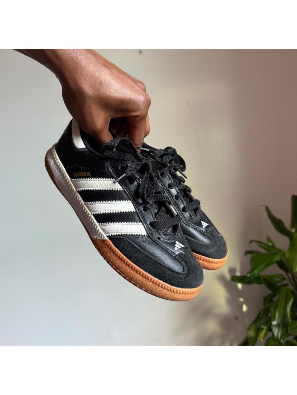 Adidas Samba Millennium Black Leather Sneakers | Size 2.5 Y 4 W